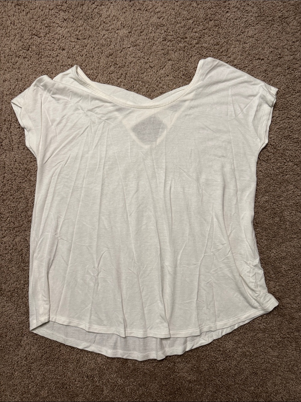 Women's White V-Neck Short Sleeve Top
